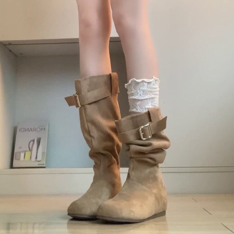 Damen Winterstiefel Elegante Lässige Stiefel mit Schnalle - BerlinGlamour