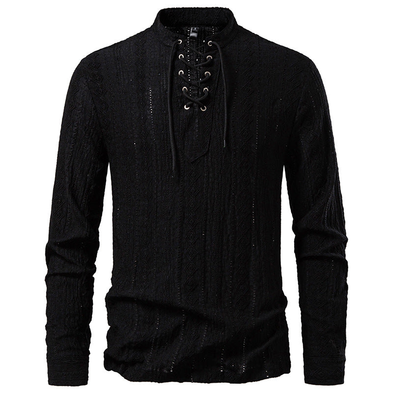 Herren Langarmshirt mit Schnürdetail Modern Berlin