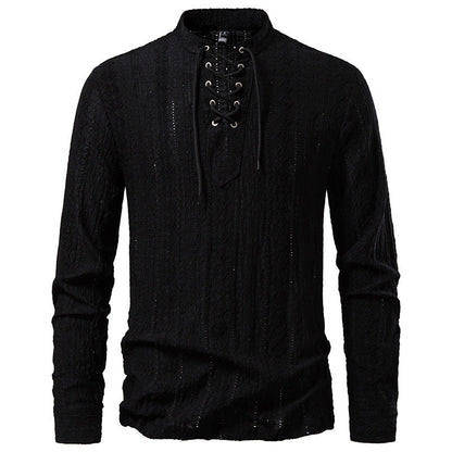 Herren Langarmshirt mit Schnürdetail Modern Berlin