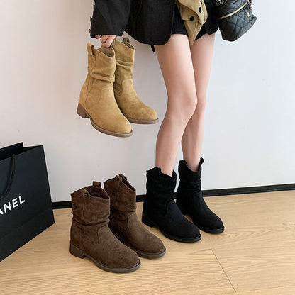 Damen Stiefeletten Lässig Schlupf Design Bequem