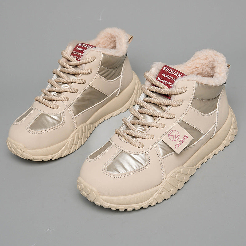 Damen Winter Sneaker Warm Kuschelig High Top Sneaks - BerlinGlamour