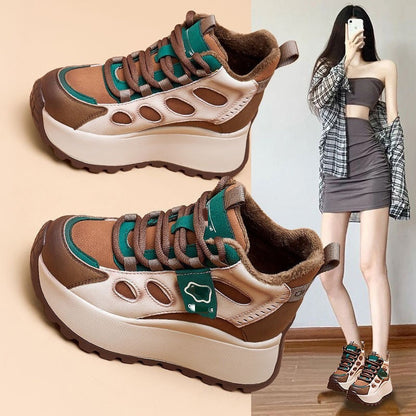 Damen Sneaker High-Top Sportlich mit Blockabsatz Mode - BerlinGlamour