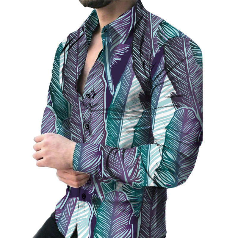 Herren Kurzarmhemd Slim Fit Blumenmuster Elegant