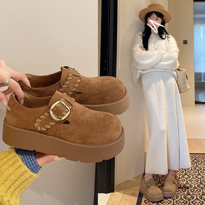 Damen Hausschuhe Plateau Komfort Schuhe Mit Schnalle Damenmode