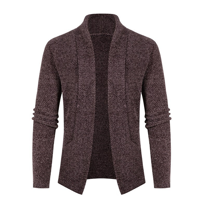 Herren Strickjacke Modern Schalkragen Feinripp