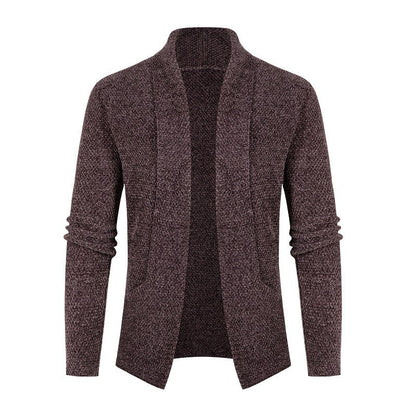 Herren Strickjacke Modern Schalkragen Feinripp