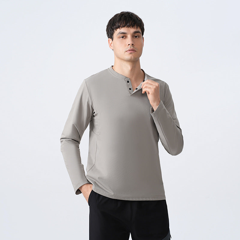 Herren Langarmshirt Funktionales Stehkragen Shirt Modern