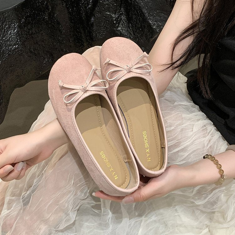 Damen Ballerinas Schleife Mode Schuhe Elegant