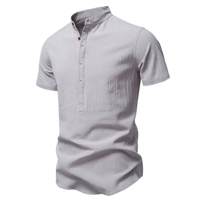 Herren Henley-Shirt Kurzarm Modern mit Knöpfen