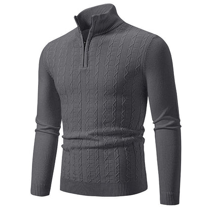 Herren Pullover Modern Stehkragen Reißverschluss Strick