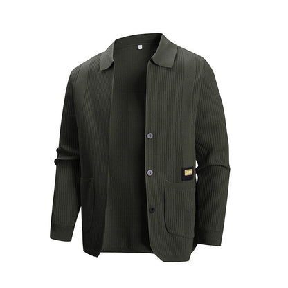 Herren Strickjacke Modern Rippmuster Praktisch