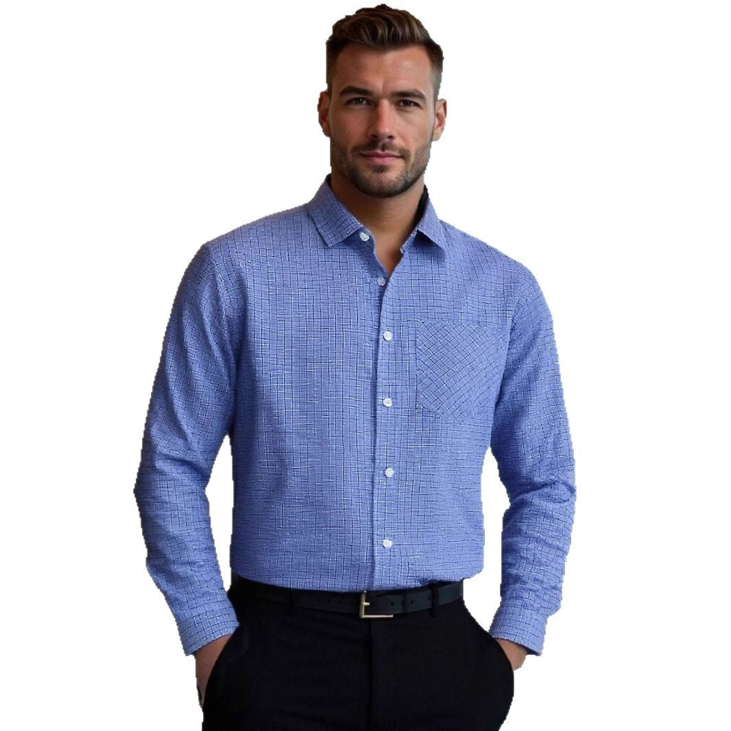 Herren Langarmhemd Kariert Modern Schnitt Berlin Stil