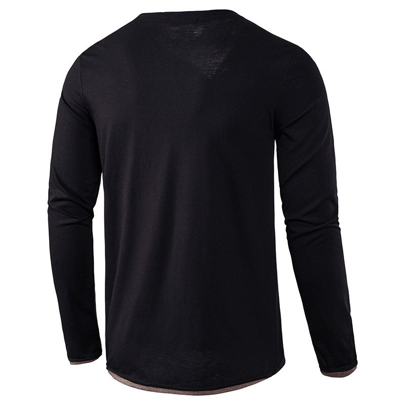 Herren Langarmshirt Moderner Kragen Trendig