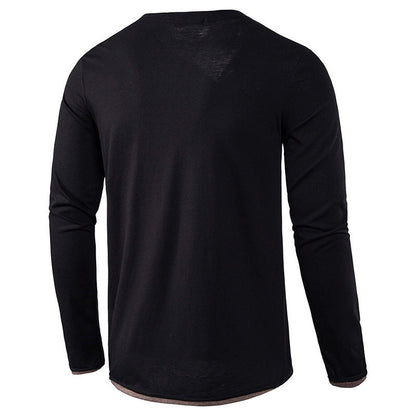Herren Langarmshirt Moderner Kragen Trendig