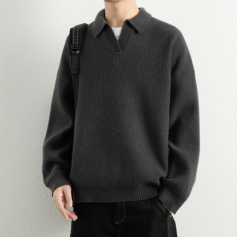 Herren Strickpullover Modern V-Ausschnitt Sportlich