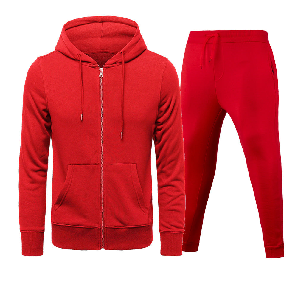 Herren Fleece Hoodie Jogginghose Set Sportlich Bequem
