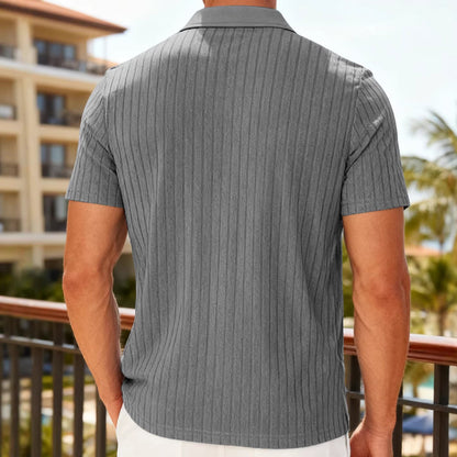 Herren Poloshirt Strukturiertes Muster Modern