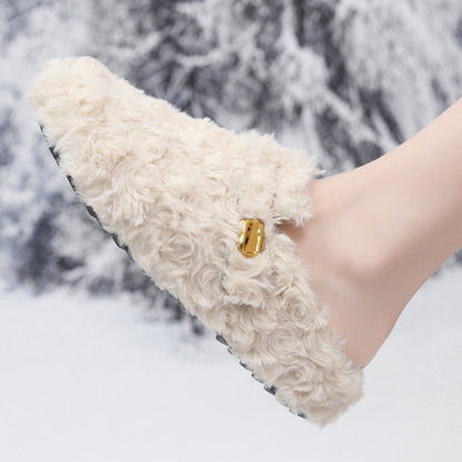 Damen Hausschuhe Flauschig Warm mit Weichem Futter