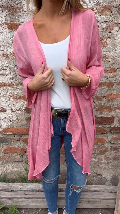 Damen Kimono Leicht Open Front Sommer
