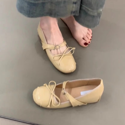 Damenschuhe Ballerinas Lackleder Verspielt Elegant