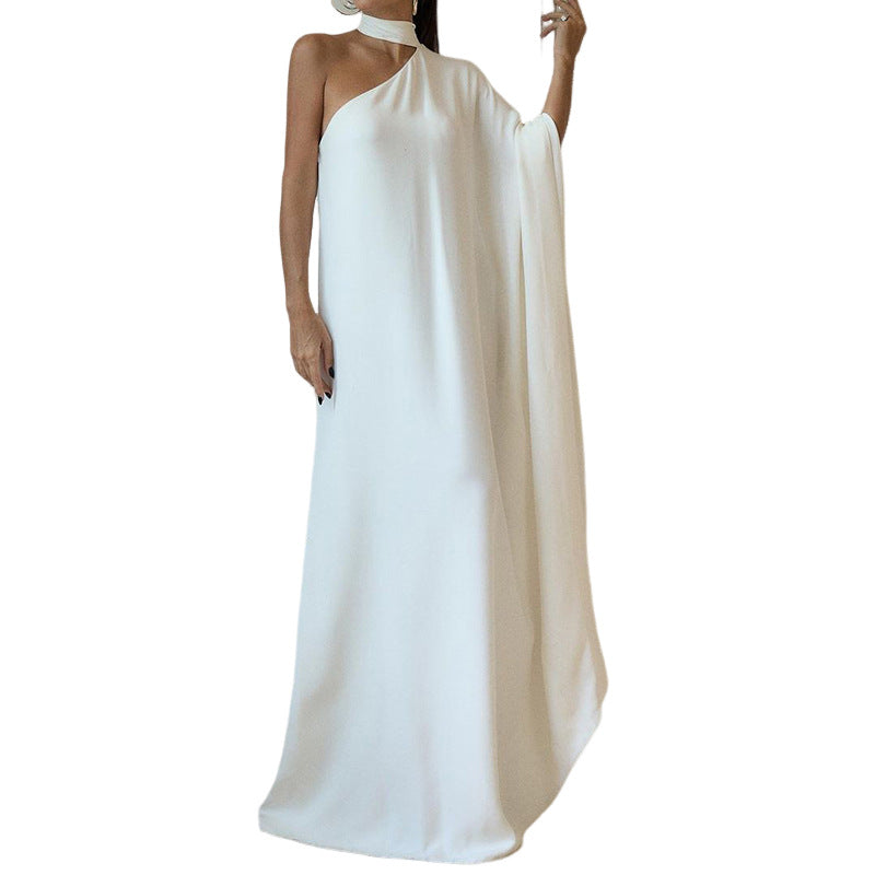 Elegantes Damen Abendkleid One Shoulder Fließend Schick