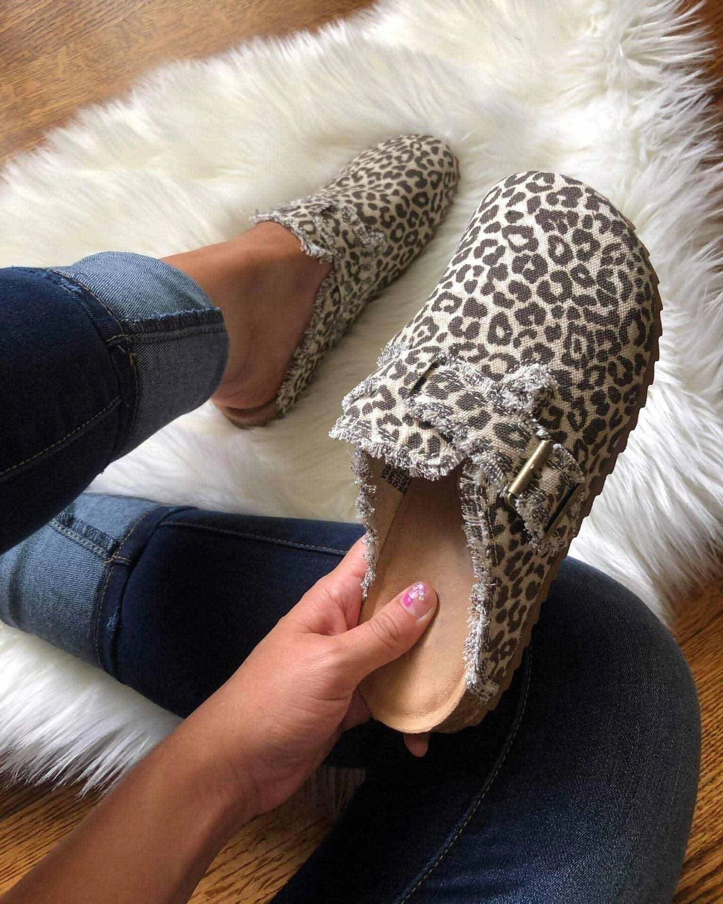 Damen Clogs Bequem Camouflage Design Weich