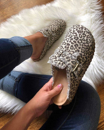 Damen Clogs Bequem Camouflage Design Weich