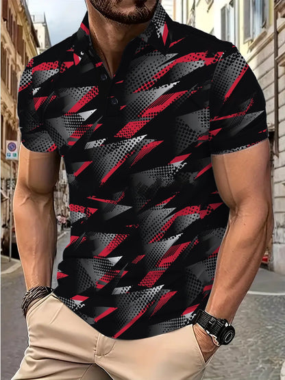 Herren Poloshirt atmungsaktiv mit Strukturmuster Sportlich