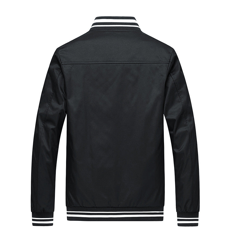 Herren Sportjacke Modern mit Streifen Kragen und Taschen