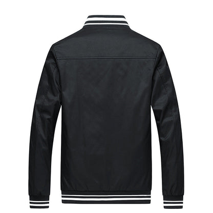 Herren Sportjacke Modern mit Streifen Kragen und Taschen