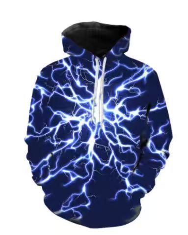 Herren Kapuzenpullover Blitz Design Sportlich Modern