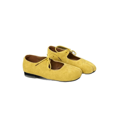 Damen Mokassins Wildleder Elegante Schnürung