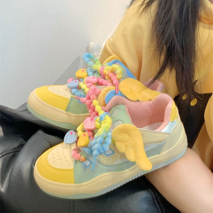 Damen Sneaker Mode Farbenfroh mit Applikationen - BerlinGlamour