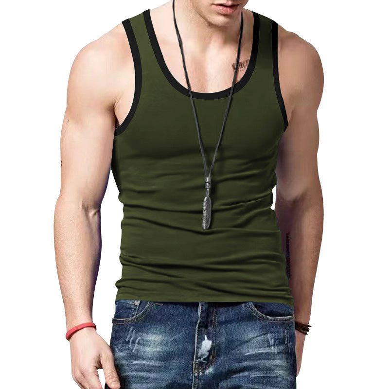 Herren Tanktop Sportlich Kontraststreifen Fitness
