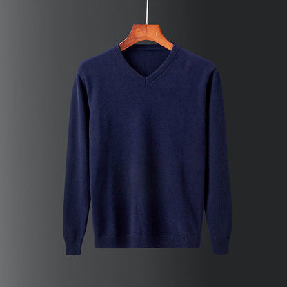 Herren Pullover V-Ausschnitt Feinwolle Elegante Ausführung