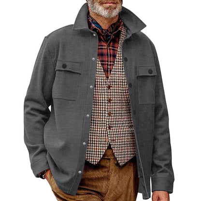 Herren Fleecejacke Stehkragen Modern mit Brusttaschen