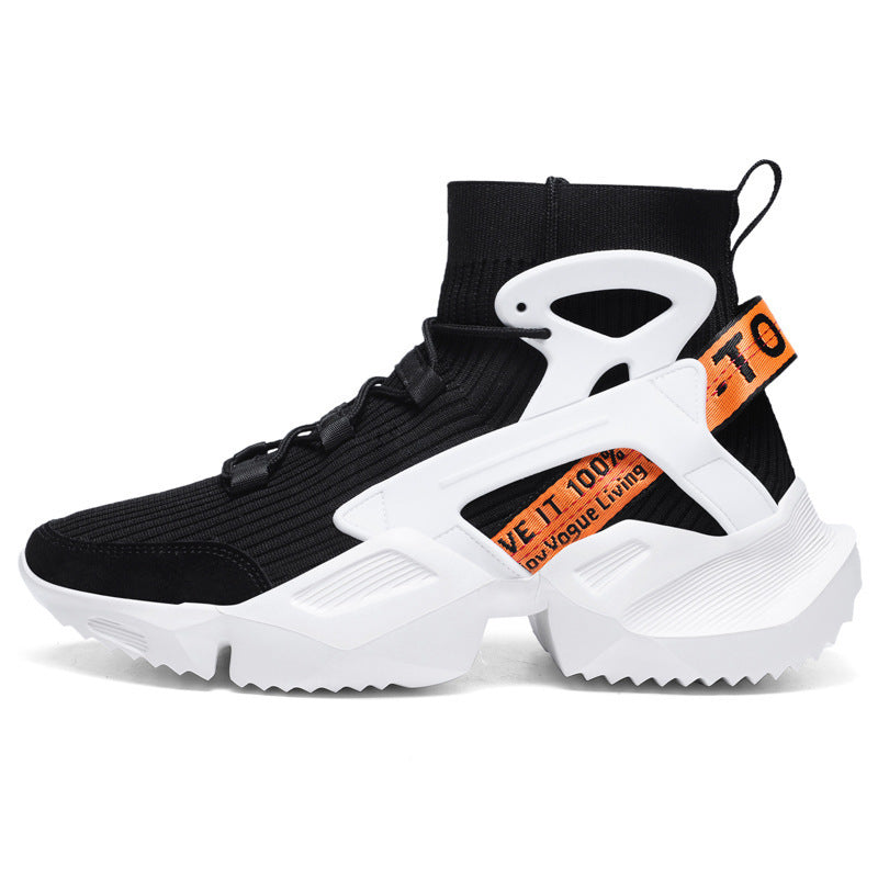 Damen Sneaker Hoch Strick Stabile Sohle Bequem