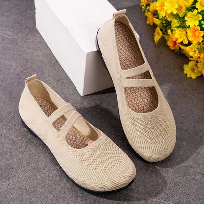 Damen Ballerinas Bequem Elastisch Spitze Schuhe