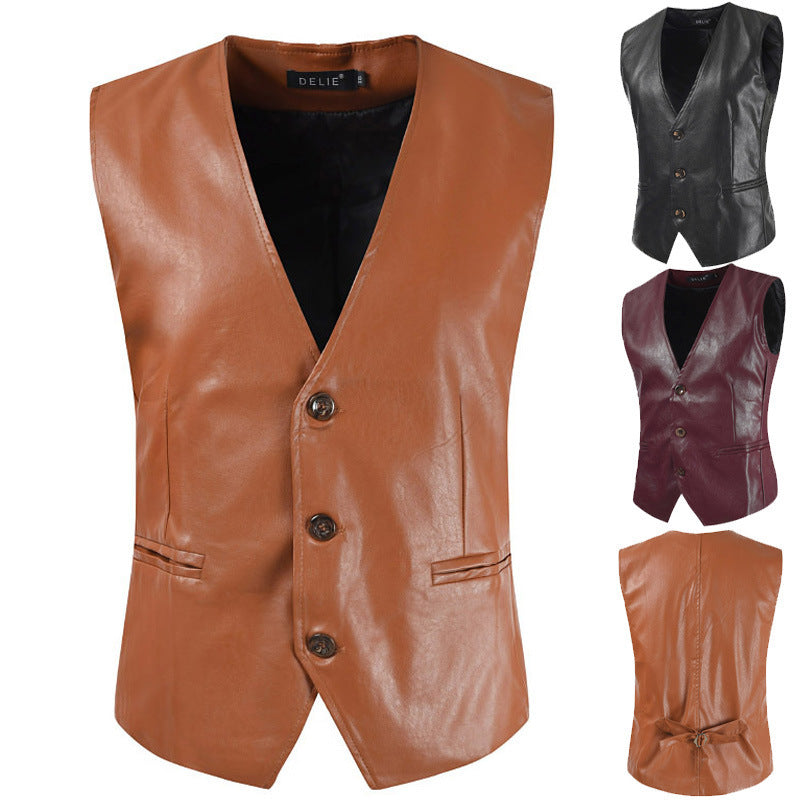 Lederweste Herren Ärmellos Elegant Lederschutz