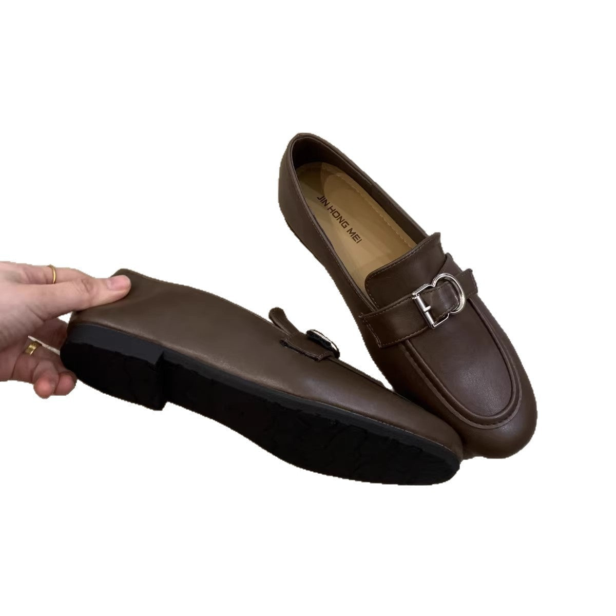 Damen Mokassins Elegante Schuhe mit Schnallenverschluss