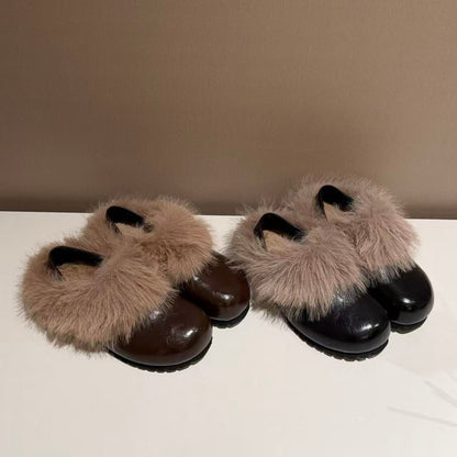 Damen Clogs Warm Fellkragen Rutschfest Winter