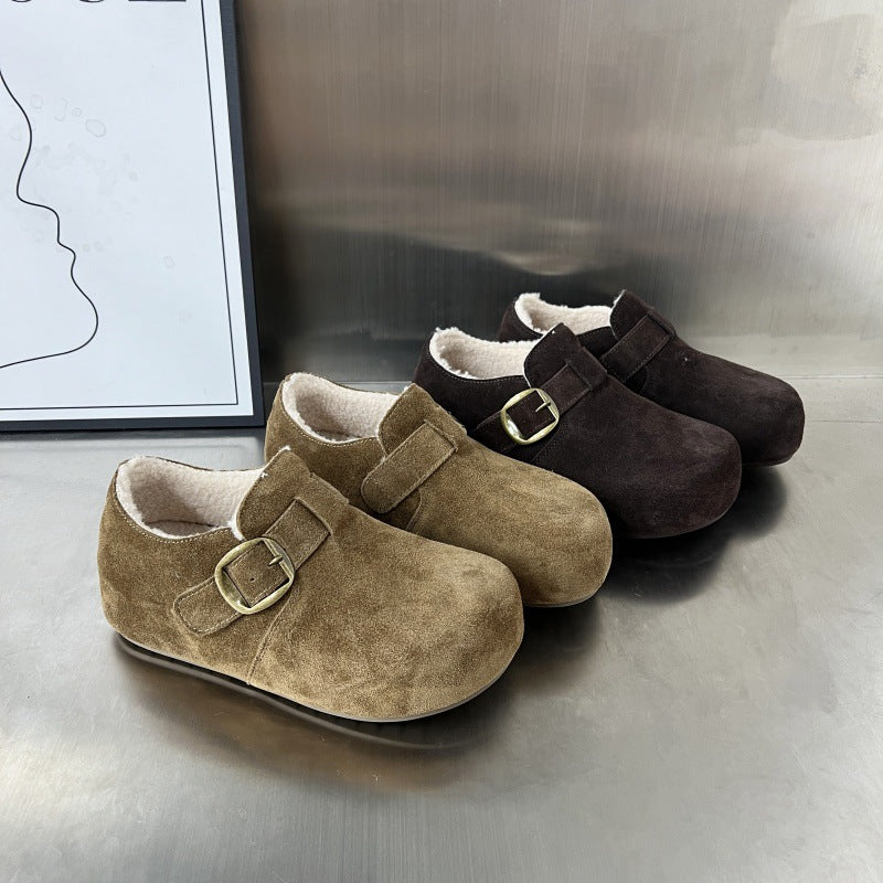 Damen Clogs Warm mit Fleece Innenfutter und Schnalle