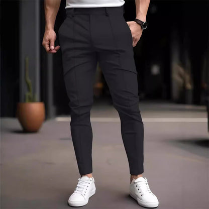Herren Slim Fit Chino Hose Elastisch Vieltaschig Modern