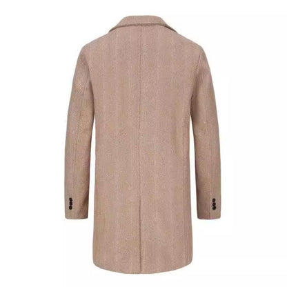 Herren Wollmantel Eleganter Doppelrevers Mantel Berlin Stil