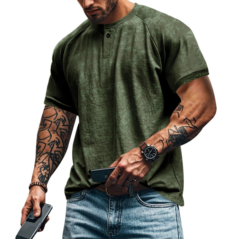 Herren Kurzarm T-Shirt lässig Casual mit Struktur