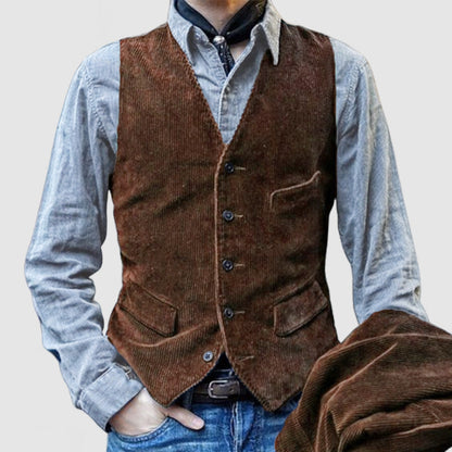 Herren Cordweste Elegant Funcional mit vielen Taschen - BerlinGlamour