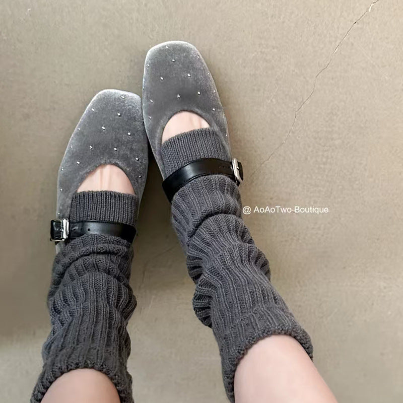 Damen Ballerinas Elegante mit Riemen Glitzer - BerlinGlamour