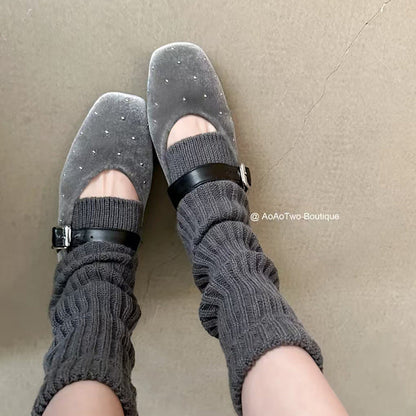 Damen Ballerinas Elegante mit Riemen Glitzer - BerlinGlamour