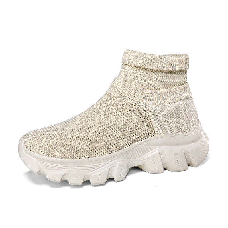 Damen Sneaker Strick Schuhe Bequem Sportlich