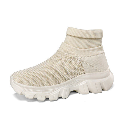 Damen Sneaker Strick Schuhe Bequem Sportlich